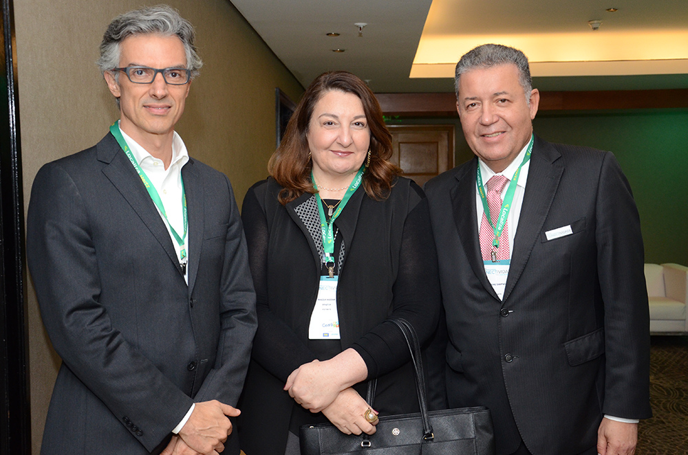 Marco Ferraz, da Clia Brasil, Magda Nassar, da Braztoa, e Alexandre Sampaio, da FBHA