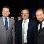 Tufi Michreff Neto, secretário de Turismo de SC, Bob Santos, do MTur, e Guilherme Paulus, da GJP