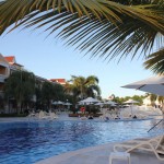 Piscina do Grand Bahia Principe Aquamarine, onde os hóspedes fazem todas as atividades esportivas e aquáticas do hotel