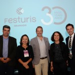 Richard Alves, da PSP Resort, Ana Clévia Guerreiro, do Sebrae, Pere Perugorria, da Barcelona Media, Tânia Brizola, e Eduardo Zorzanello, do Festuris