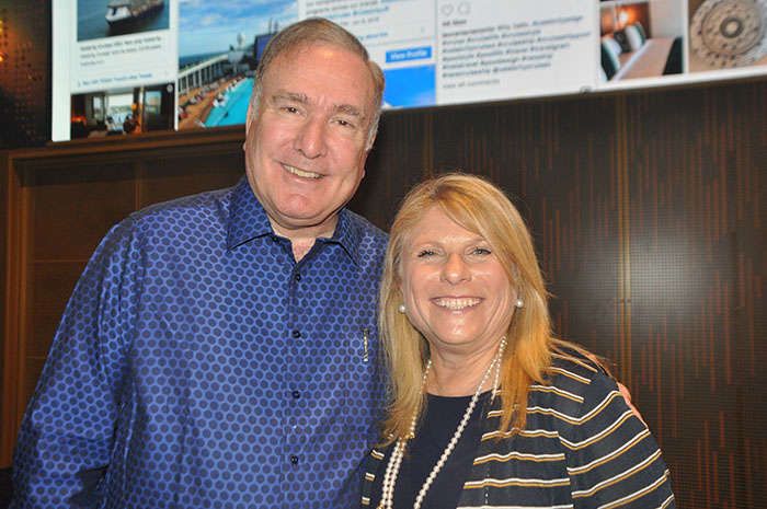 Richard Fain, chairman e CEO da Royal Caribbean Cruises, e Lisa Lutoff-Perlo, CEO da Celebrity