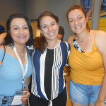 Valquíria Schincariol, da Aton Turismo, com Izabella Miranda, da Virazom, e Samila Santos, da Optur
