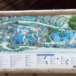 O mapa do parque indica o nome e o local de cada atração