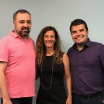 Anderson Masetto, editor do M&E, com Jane Terra e André Almeida, do Visit Orlando