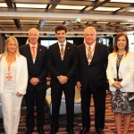 Bob Santos, do MTur, Rosa Masgrau, do M&E, Herculano Passos, da Frentur, Marcelo Álvaro, futuro ministro do Turismo, Roy Taylor, do M&E, Gisele Lima, da Promo, e Adrian Ursilli, da MSC