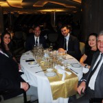 Claiton Armelin, da CVC, com sua esposa Patrícia Amaral, Adrian Ursilli e Achille Staiano, da MSC, e Edmar Bull, da Copastur, com sua esposa, Maria Celeste