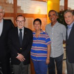 Cristina Fritsch, atual presidente da Abav-RJ, com os ex-presidentes Carlos Alberto Ferreira, George Irmes, Sérgio Nogueira e Luiz Strauss