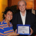 Cristina Fritsch, presidente da Abav-RJ, prestou homenagem ao secretário de Turismo do Rj, Nilo Felix