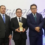 Eliseu Barros, presidente da ABIH-CE, Manoel Linhares, presidente da ABIH Nacional, e Vinicius Lummertz, ministro do Turismo