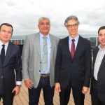 Flávio Peruzzi, da Clia Brasil, Gustavo Andrade, do Terminal Portuário de Salvador, com Marco Ferraz e João Tomaz, da Clia Brasil