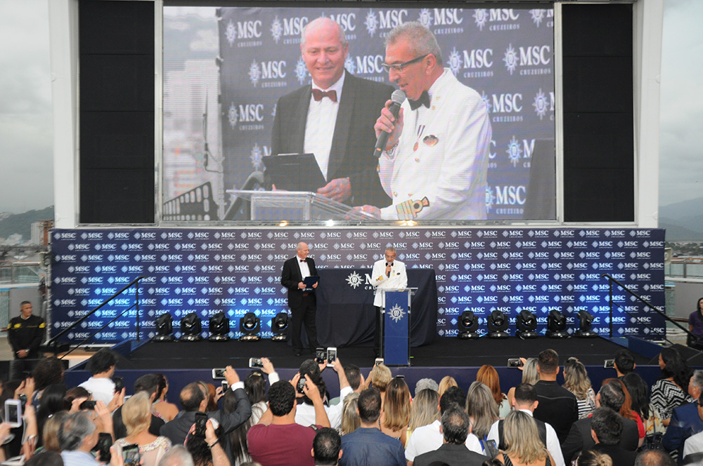 MSC inaugura Seaview na chegada ao Brasil com madrinha Xuxa Meneghel 4 Giuseppe Galano, comandante do MSC Seaview