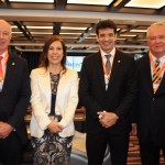 Herculano Passos, da Frentur, Gisele Lima, da Promo, Marcelo Álvaro, futuro ministro do Turismo, e Roy Taylor, do M&E