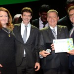 Magda Nassar, da Braztoa, Marcelo Álvaro, futuro ministro do Turismo, Alexandre Sampaio, da FBHA, e Vinicius Lummertzs, ministro do Turismo