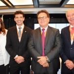 Magda Nassar, presidente da Braztoa, Marcelo Álvaro, futuro ministro, Vinicius Lummertz, atual ministro do Turismo, e Herculano Passos, da Frentur
