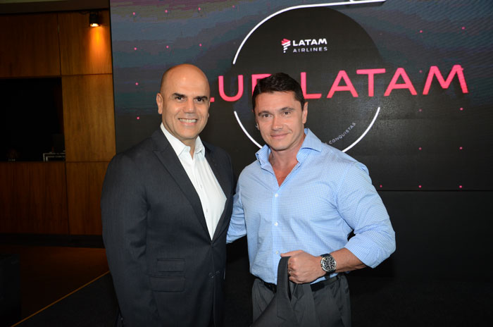 Nelson Oliveira, da CWT, e Igor Miranda, da Latam Airlines Nelson Oliveira, da CWT, e Igor Miranda, da Latam Airlines
