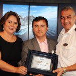 Omar Darian, presidente da Salvador Pilots, com Marcia Leite e Giuseppe Galano, da MSC