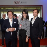 Bernardo Cardoso e David Seromenho, do Turismo de Portugal, e Danna Sitta