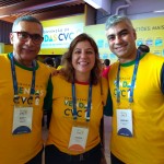 Gildo Galdino, CVC atendimento as agências ES, Camila Galdino, franqueada da CVC e Junior Serguey, Franqueado da CVC