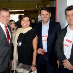 Libia Macedo, da New Events, entre, Marcelo Acquaviva, Rodrigo Brunet e Pedro Torrano, da Abeoc