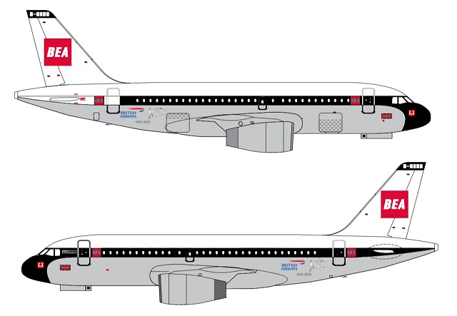 British Airways revela A319 com pintura retrô da British European Airways 1 yourfile