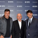 Kleber Silva, da Abreutur, Aldo Leone, CEO da Agaxtur, e Ignacio Hidalgo, da MSC