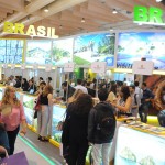 Estande do Brasil neste último dia de feira aqui em Lisboa