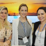 Idna Holanda, do Ceará, Laura Squedi, representante dos hotéis do Ceará na BTL, e Celia Almeida, do Ceará