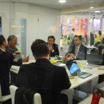Reunião da Unesco, Setur-RJ e equipe da Embratur no estande do Brasil