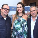 Ricardo Alves, da Velle Representações, Cecília Padilha, influenciadora anfitriã do evento, Alex Pinelo, da AmaWaterways