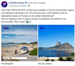 Em comemoração ao dia do consumidor, Latam lança promoção no Facebook