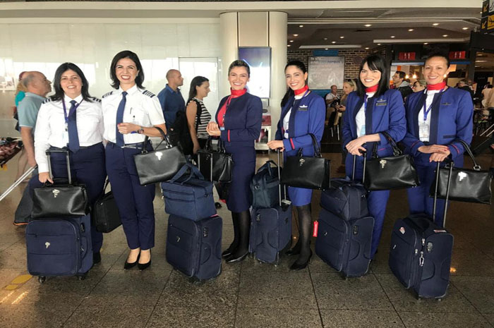 Latam realiza voo com tripulação 100% feminina no Dia Internacional da Mulher 1 tripulação feminina Latam