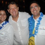 Aroldo Schultz, presidente da Schultz, com Claudia Pessoa e Filipe Pessoa, de Barra de São Miguel