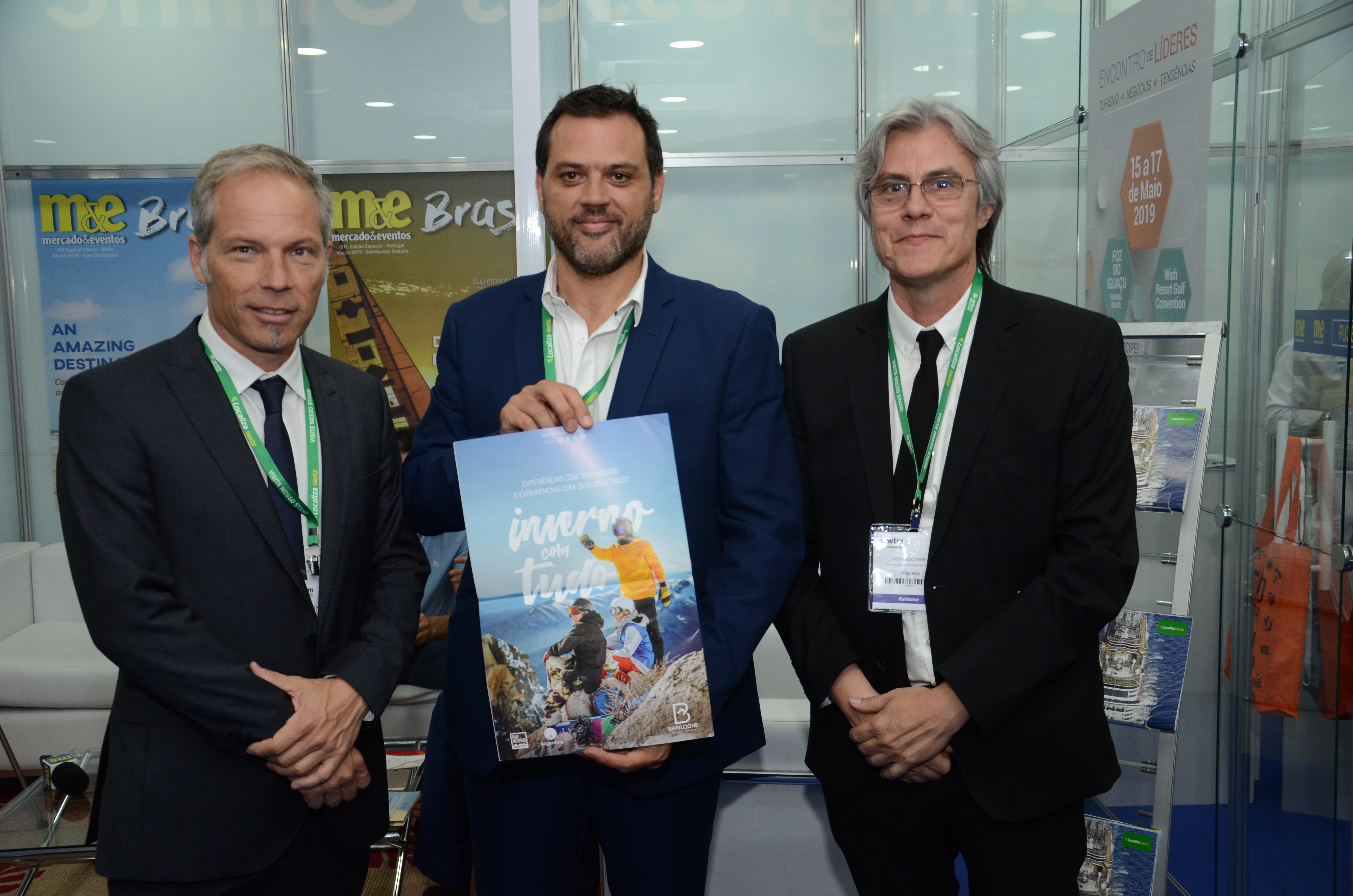 Diego Piquin, diretor Executivo de Turismo de Bariloche, Gaston Burlon, secretário de turismo, Leopoldo Tiberi, de Barilhoche