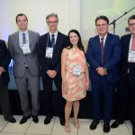 José Roberto Pitol, da Aviesp, Edmilson Romão, da Abav-SP, Marco Ferraz da Clia, Juliana Assumpção, da Aviesp, Vinicius Lummertz, secretário de Turismo de SP, e Marcos Lucas, presidente da Aviesp