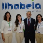 Ricardo Fazzini, secretário de Turismo de Ilhabela, mariana Sampaio, Daniela Martins e Bárbara Frederico, de Ilhabela