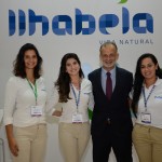 Ricardo Fazzini, secretário de Turismo de Ilhabela, Mariana Sampaio, Daniela Martins e Bárbara Frederico, de Ilhabela