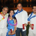 Thaís Ferro, do Iloa Resort, com Rodney Rocha e Woody Garcia, da Schultz