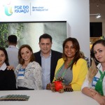 Carla Cristina, Setur-Foz, Patrícia de Oliveira, do Rafain Churrascaria Show, Gilmar Piola, secretário de Turismo de Foz do Iguaçu, Neumari Cristhine, da Setur-Foz, e Thiciane Saviato, Hotel Conolinal