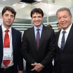 Fabrício Amaral, presidente da Goiás Turismo, Marcelo Álvaro Antônio, ministro do Turismo, e Alexandre Sampaio, presidente da FBHA