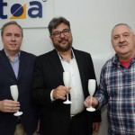 Frederico Levy, da Interpoint, Roberto Nedelciu, da Raidho e presidente da Braztoa, e Renato Carone, da Turnet