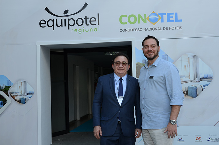 Manoel Linhares, presidente da ABIH Nacional, e Gustavo Binardi, da Equipotel