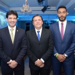 Marcelo Álvaro Antônio, ministro do Turismo, Chico Brasileiro, prefeito de Foz do Iguaçu, e Juliano Braga, do M&E