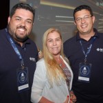 Marcos Vinicius Souza e Cristopher Soares, da MSC, com Inês Sarro, da Eventos e Inventos