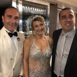 Noivos jantaram com o comandante do MSC Seaside, Francesco Di Palma