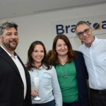 Roberto Nedelciu, da Raidho e presidente da Braztoa, Marília Zázzera, da Incomum Viagens, Magda Nassar, da Trade Tours, e José Zuquim, da Ambiental