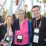 Barbara Picolo, da Flytour, com Danielle Hollander e Patrick Yvars, do Visit Orlando
