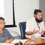 Cristina Fritsch, da Abav-RJ, e Rudolph Hasan, da Companhia de Desenvolvimento da Região do Porto