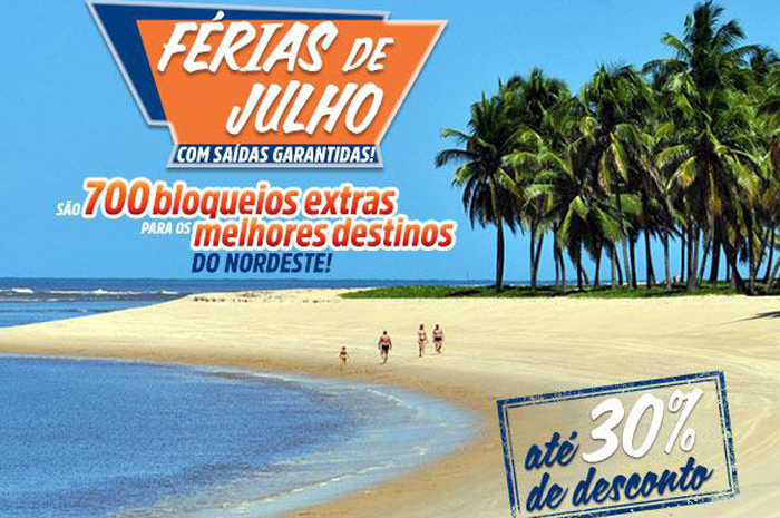 Flytour adiciona 700 bloqueios extras com descontos de até 30% em julho Com pacotes para o Brasil inteiro, a operadora espera aumentar as vendas em 37% em relação ao mesmo período do ano passado