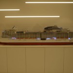 Maquete do MSC Grandiosa, que será inaugurado em novembro, na recepção