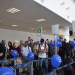 Passageiros aguardam embarque para o primeiro voo comercial do A330neo